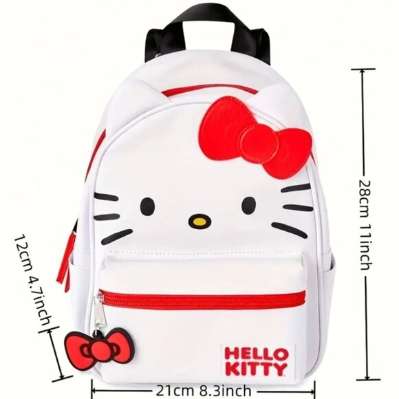 Hello Kitty Backpack Purse for Women Adorable Sanrio Red Bow Bag with Adjustable - Picture 5 of 7